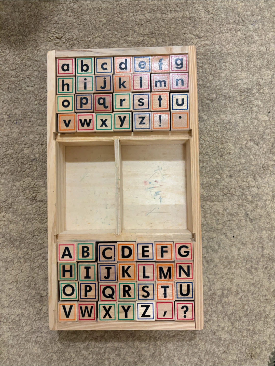 Wooden Alphabet Blocks Set