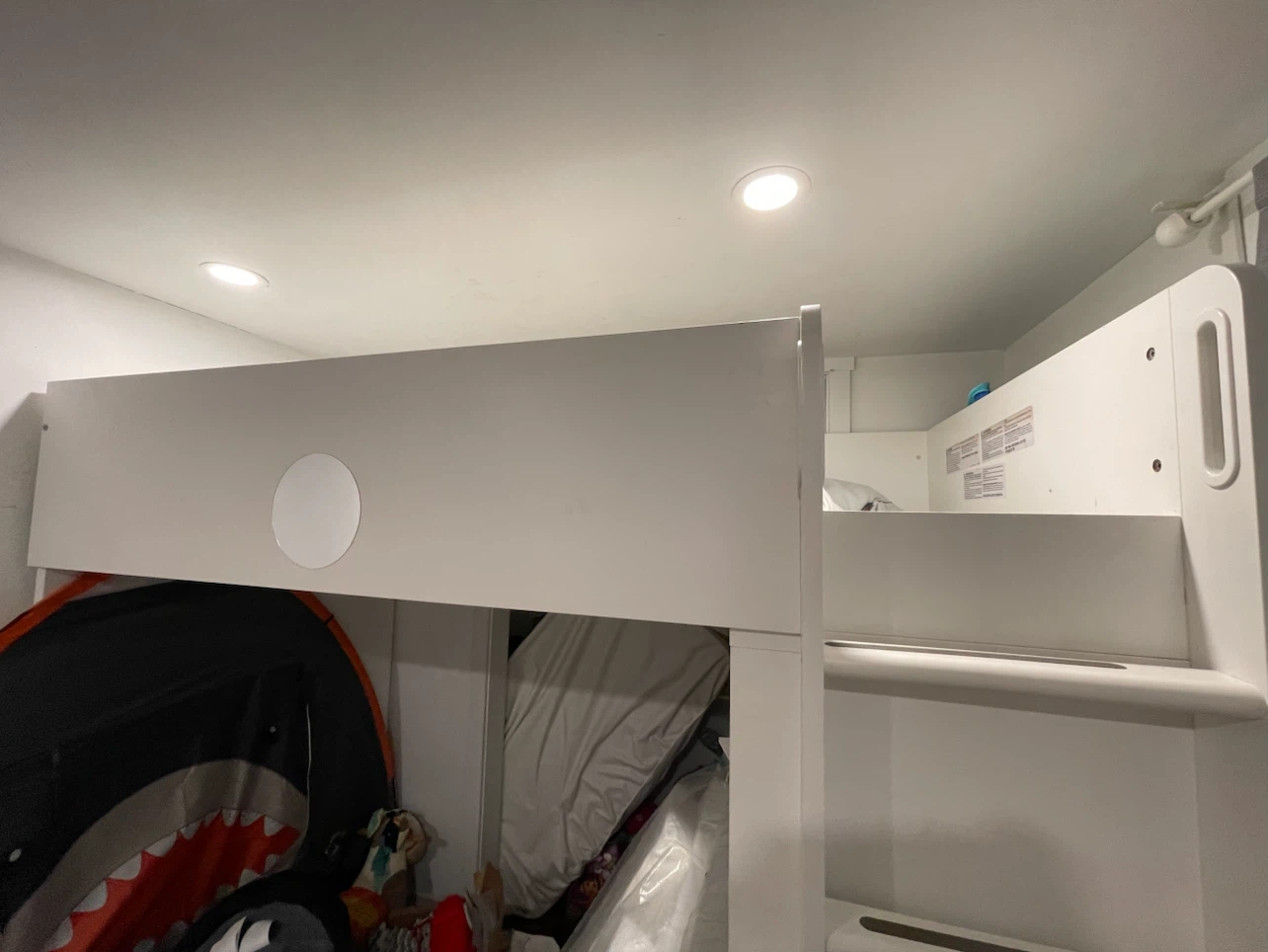 White Loft Bed with Desk and Shelving - photo 4