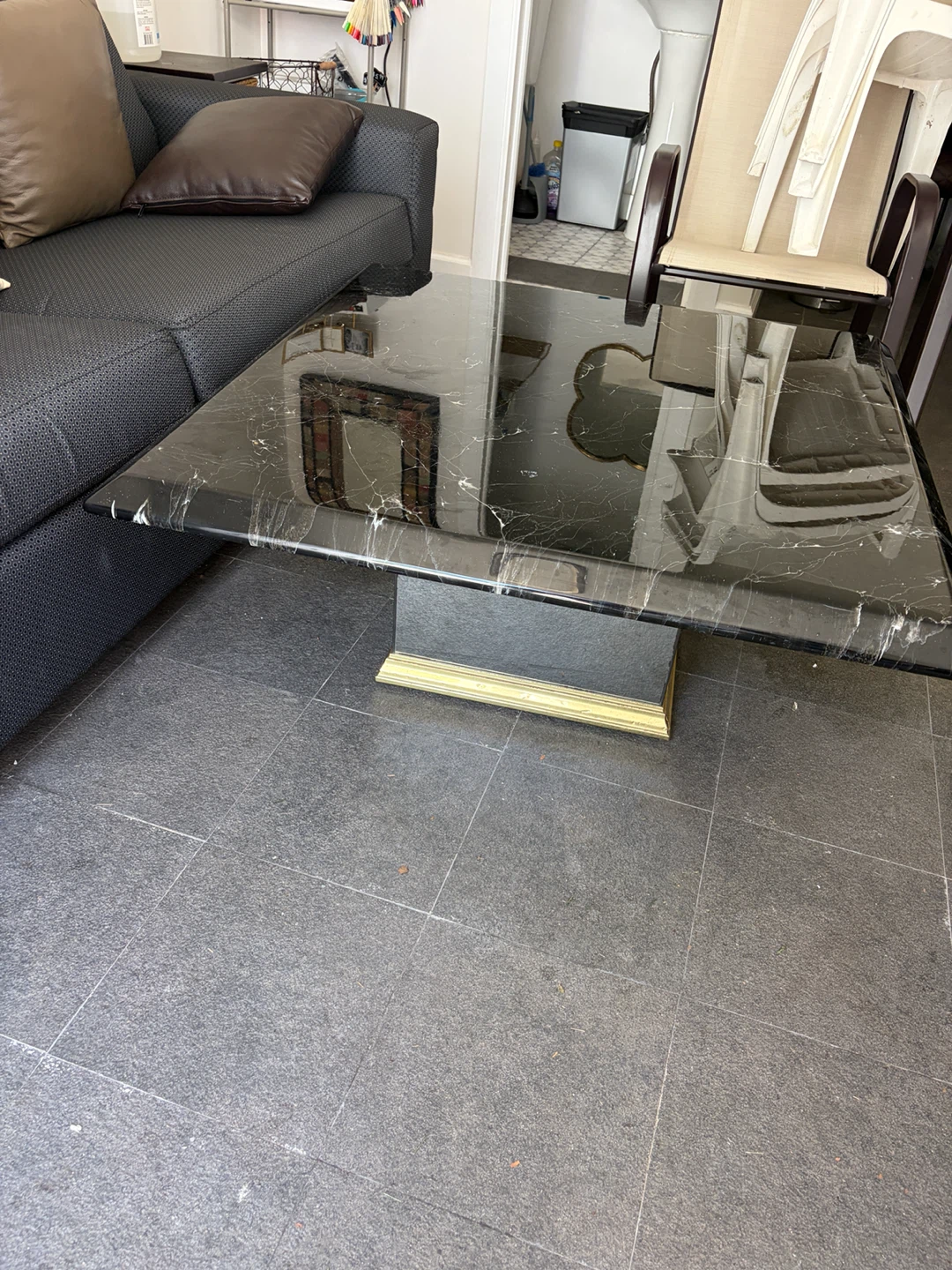 Square Black Marble Coffee Table - photo 5