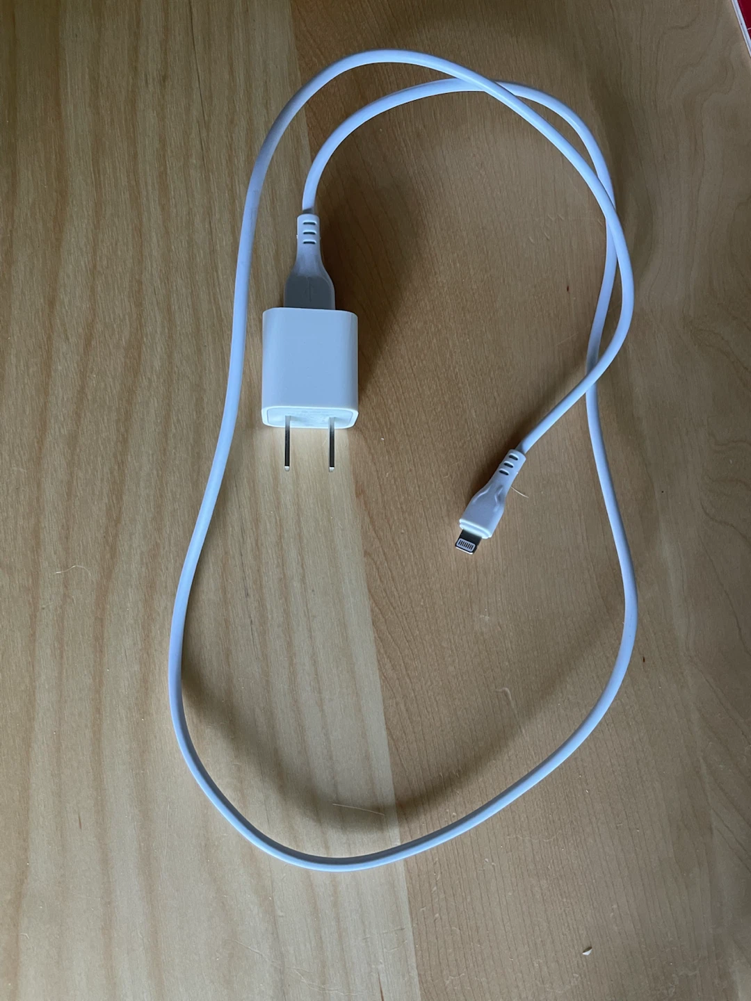 White iPhone Charger Block and Cable