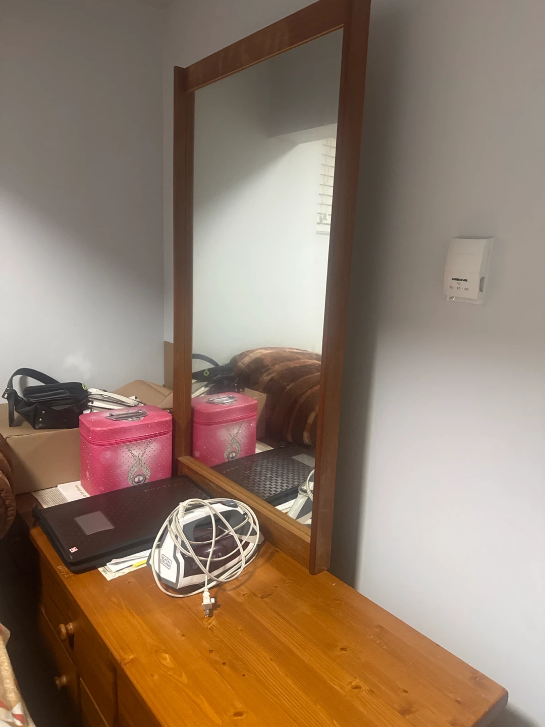 Wooden Dresser with Mirror