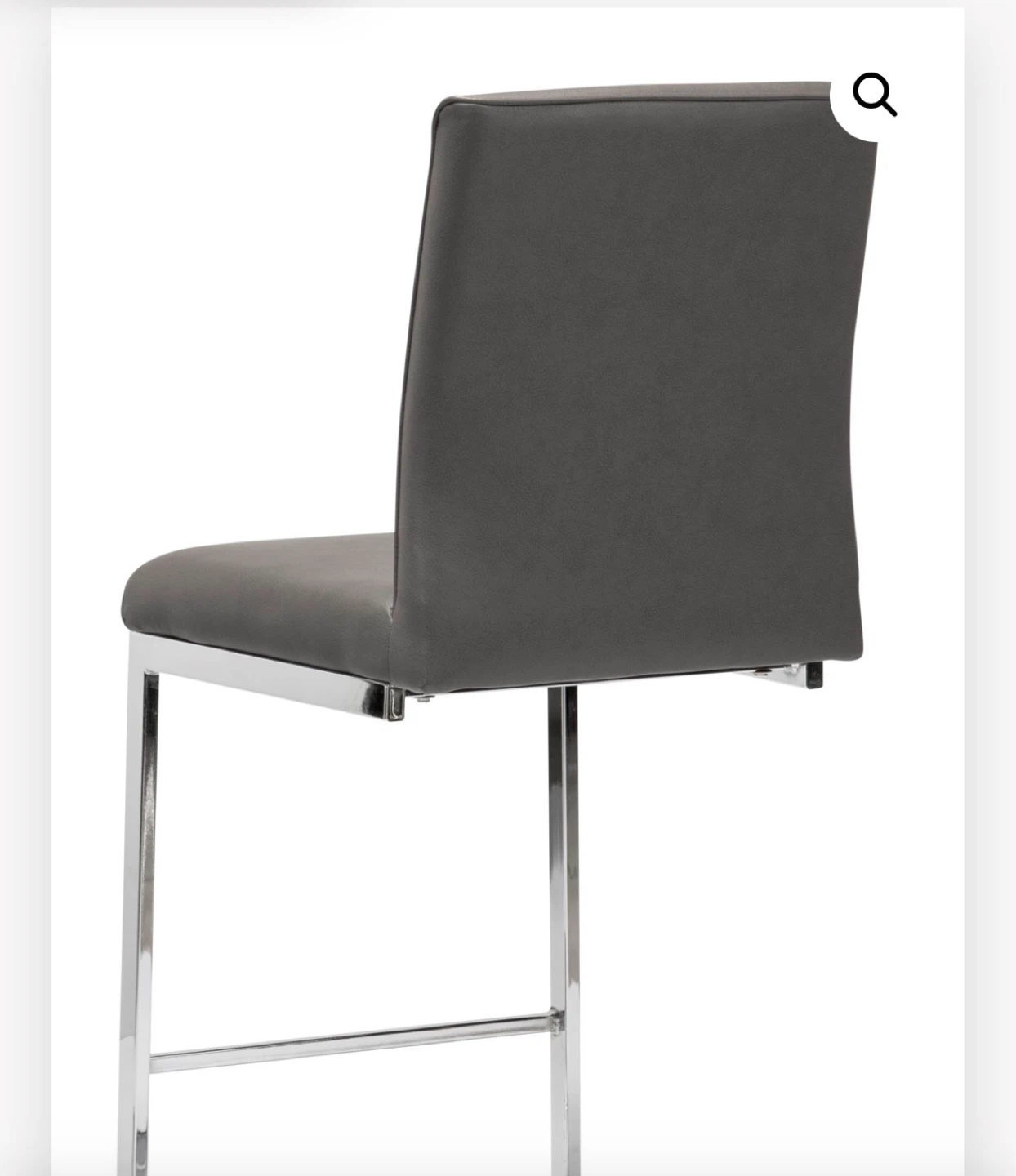 Grey Faux Leather Bar Counter Stools - photo 2