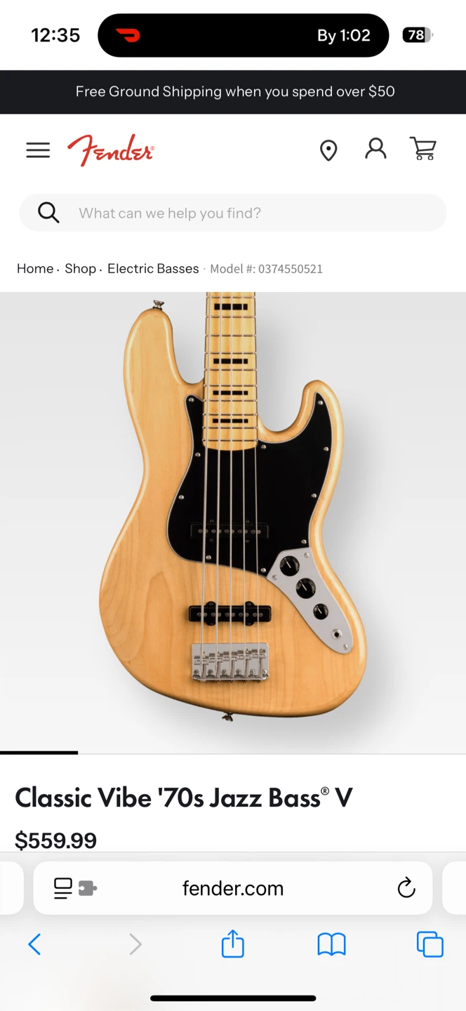 Fender Classic Vibe '70s Jazz Bass V