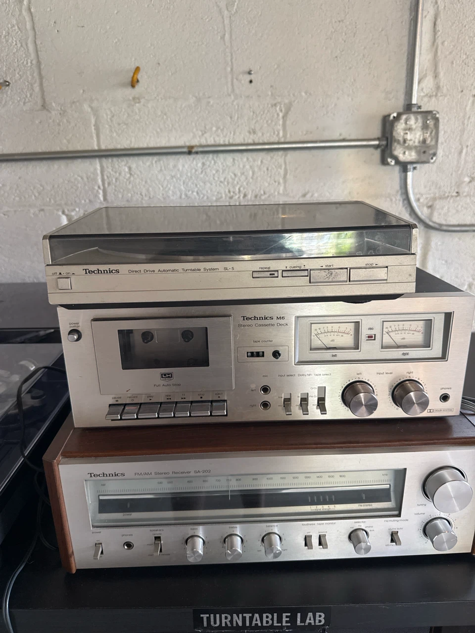 Technics Stereo Turntable, Cassette Deck, and Receiver