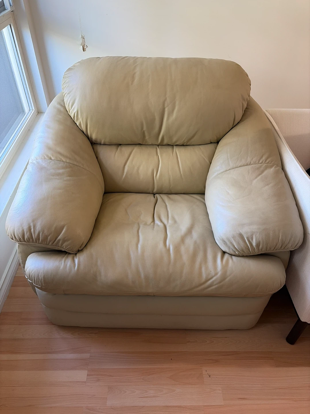 Cream, leather sofas - photo 4