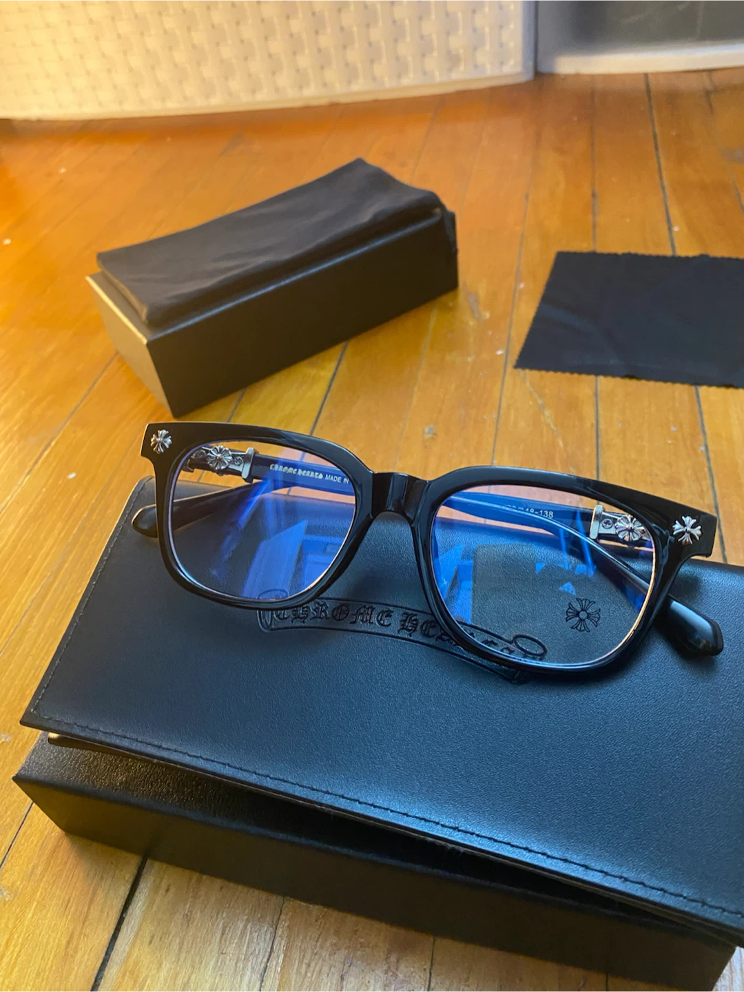 Chrome Hearts Eyeglasses with Case and Cleaning Cloth