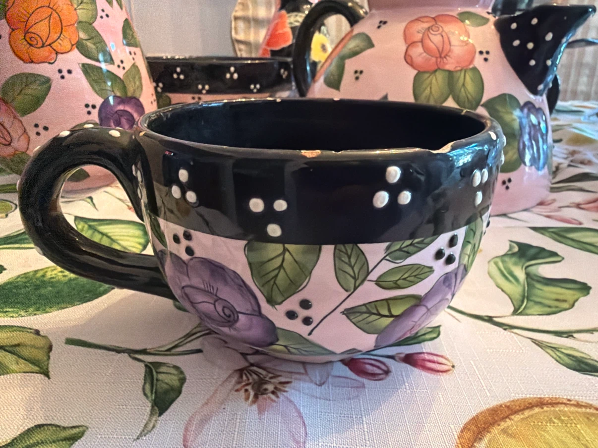 Ganz Pink Floral Ceramic Tea Set - photo 5