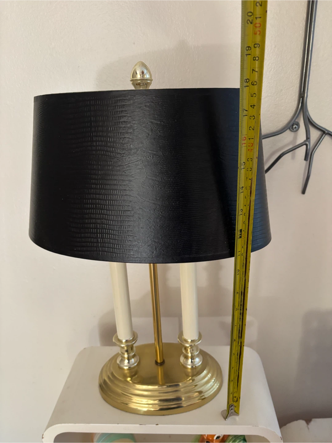 Vintage Gold Table Lamp with Black Shade - photo 3