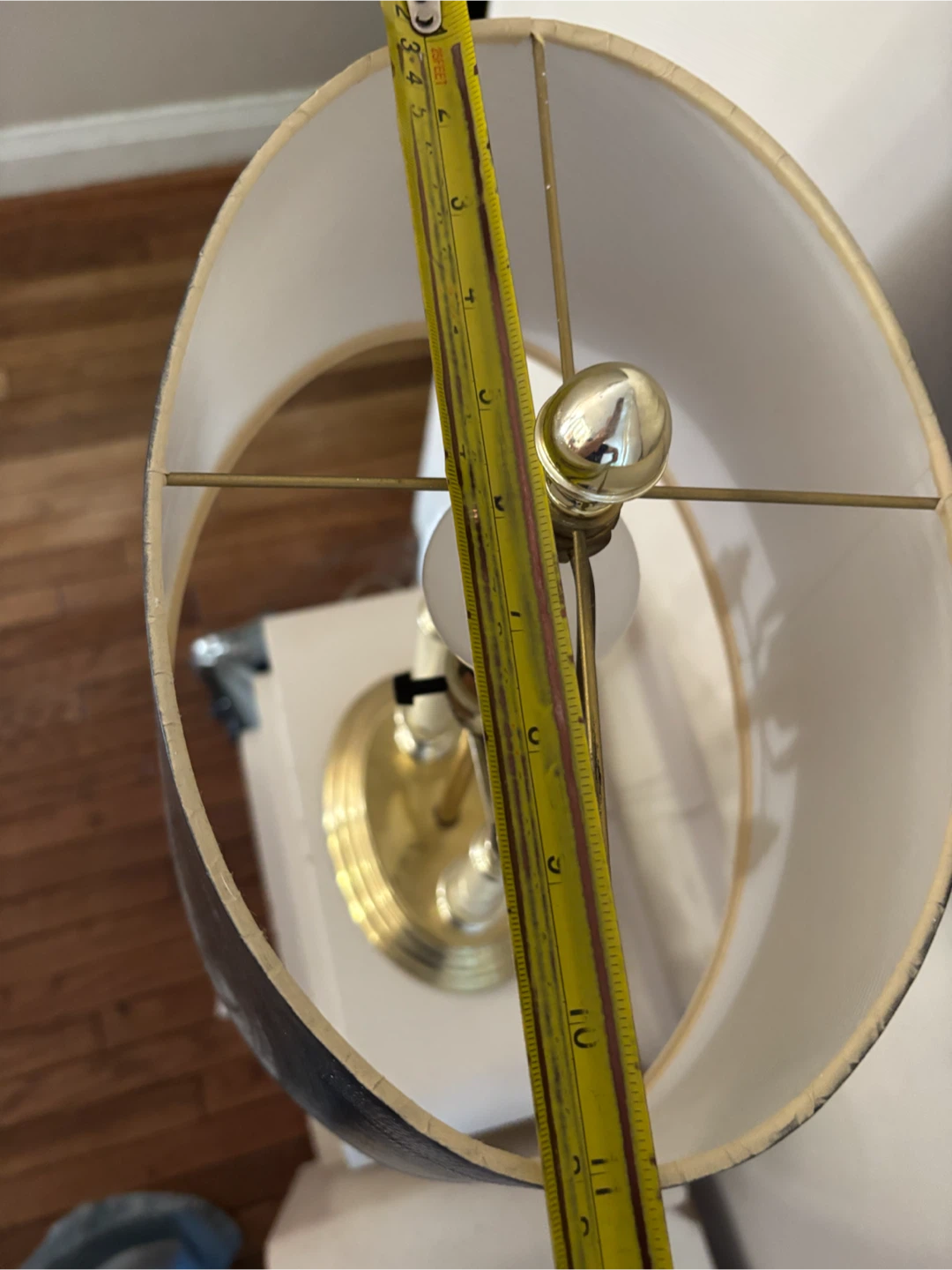 Vintage Gold Table Lamp with Black Shade - photo 4
