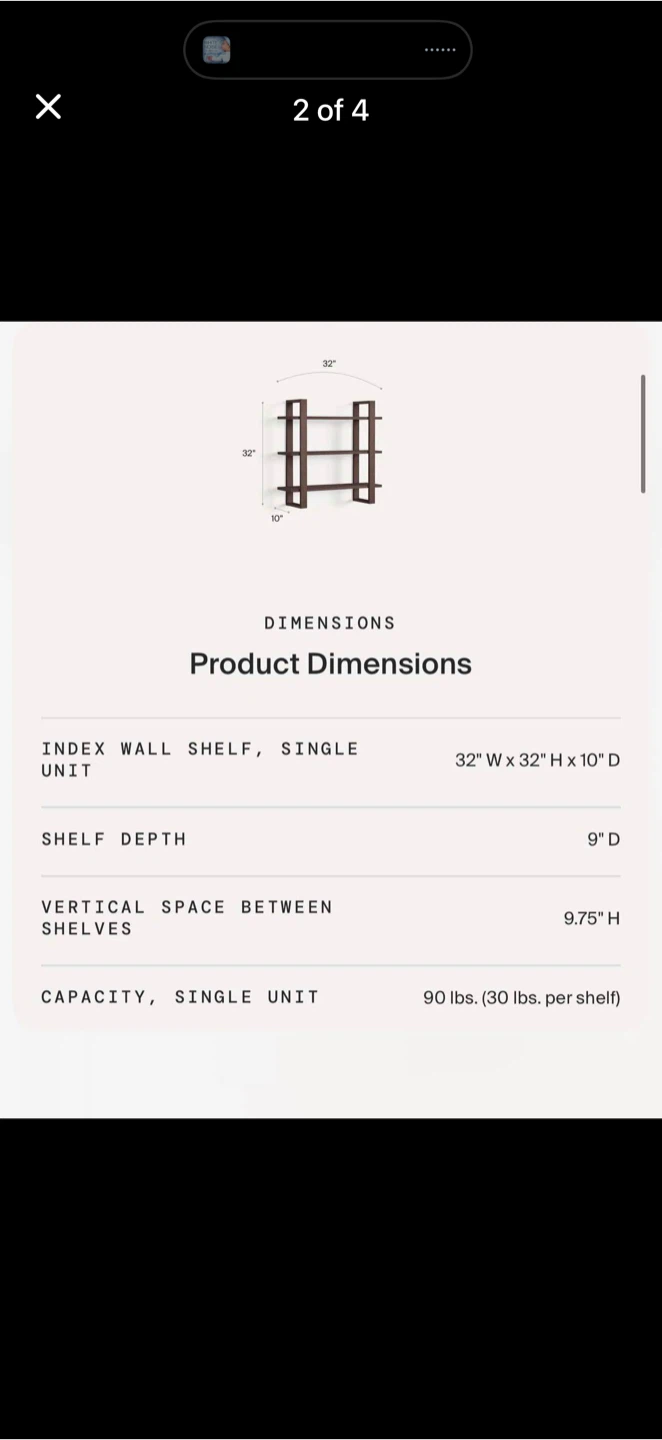 Walmut Wall Shelf, Single Unit - photo 2