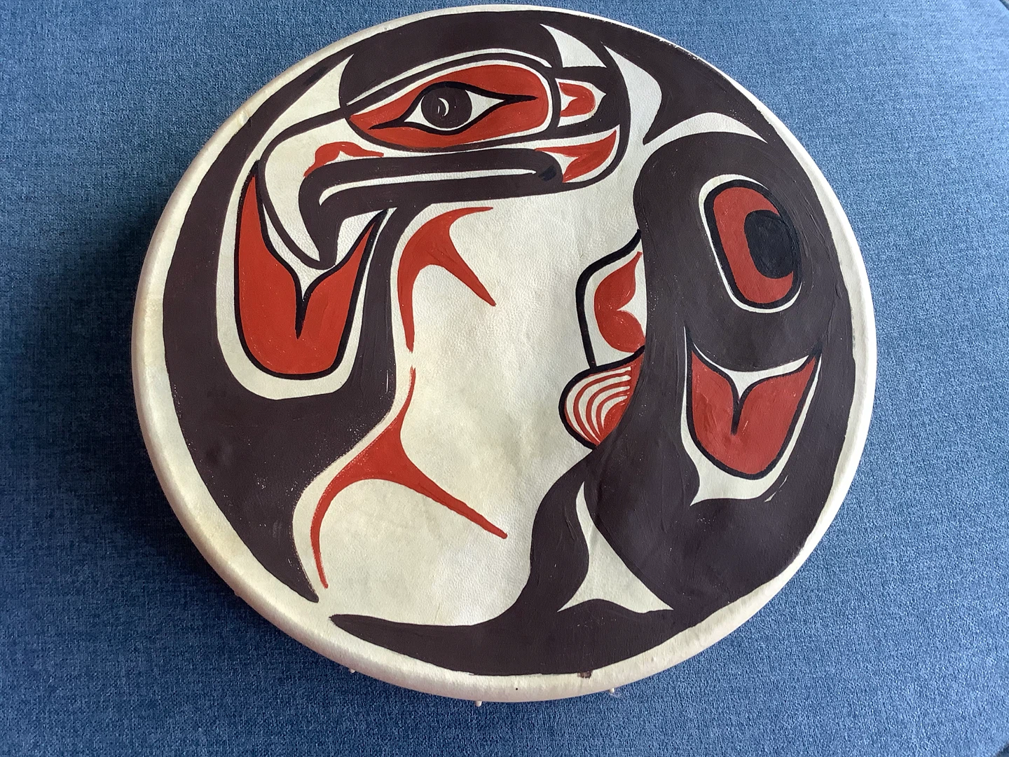 Indigenous Hooped Drum Haida Style NW Coast 🐞 - photo 2