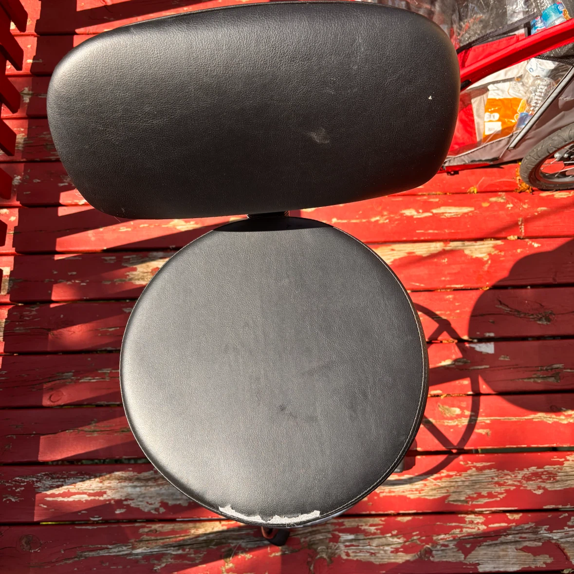Black Adjustable Rolling Stool Chair - photo 4