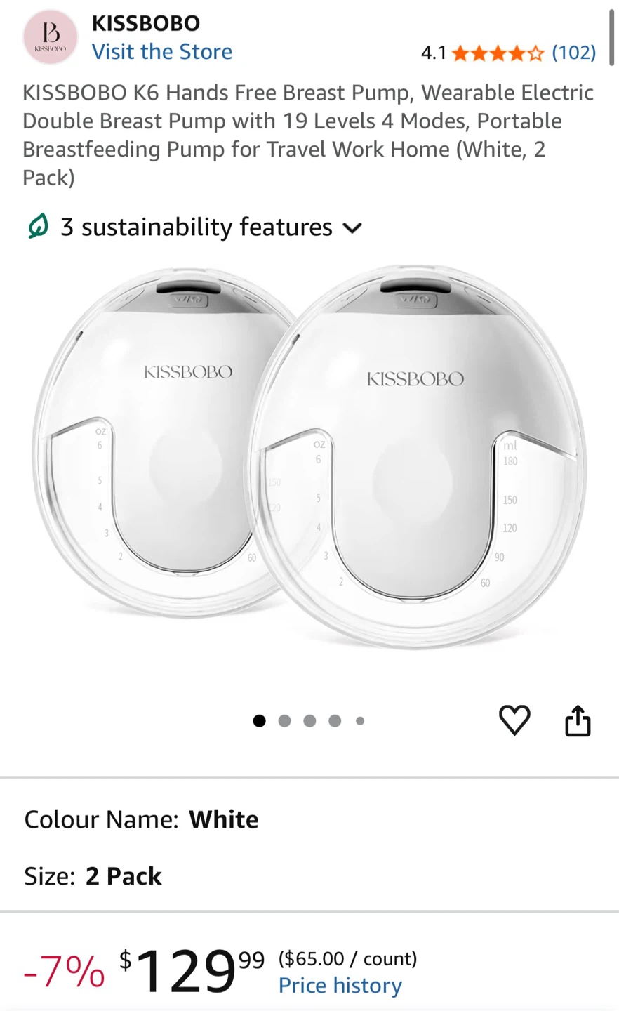 Open box, KISSBOBO K6 Hands Free double wearable Breast Pumps