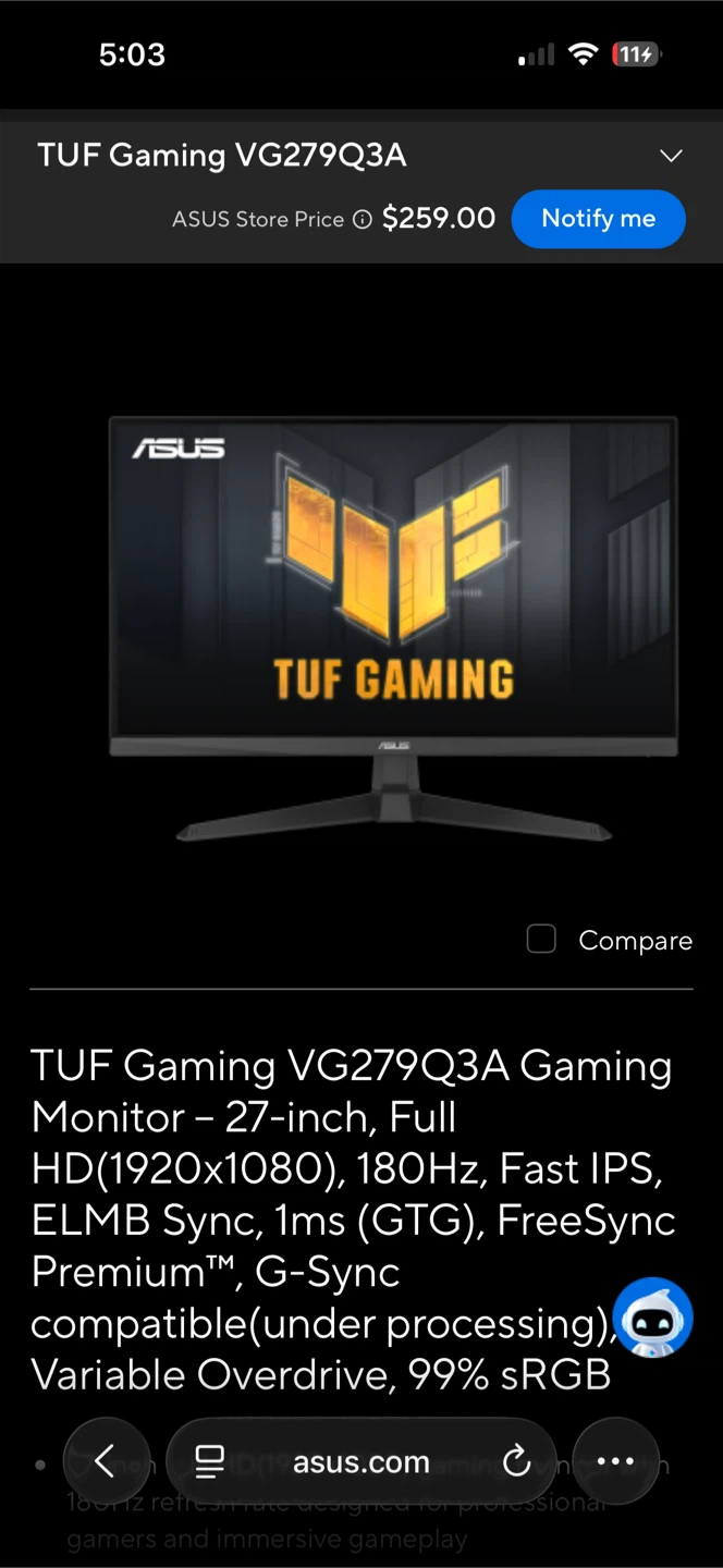 ASUS TUF Gaming VG279Q3A 27” Gaming Monitor - photo 5