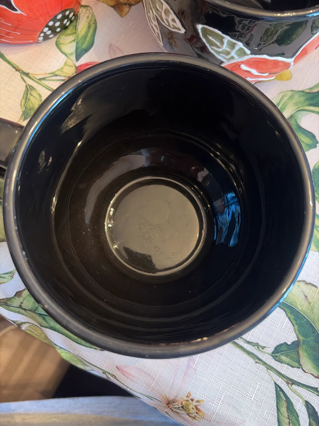 Ganz Black Ceramic Mug with Red Poppies Set - photo 3