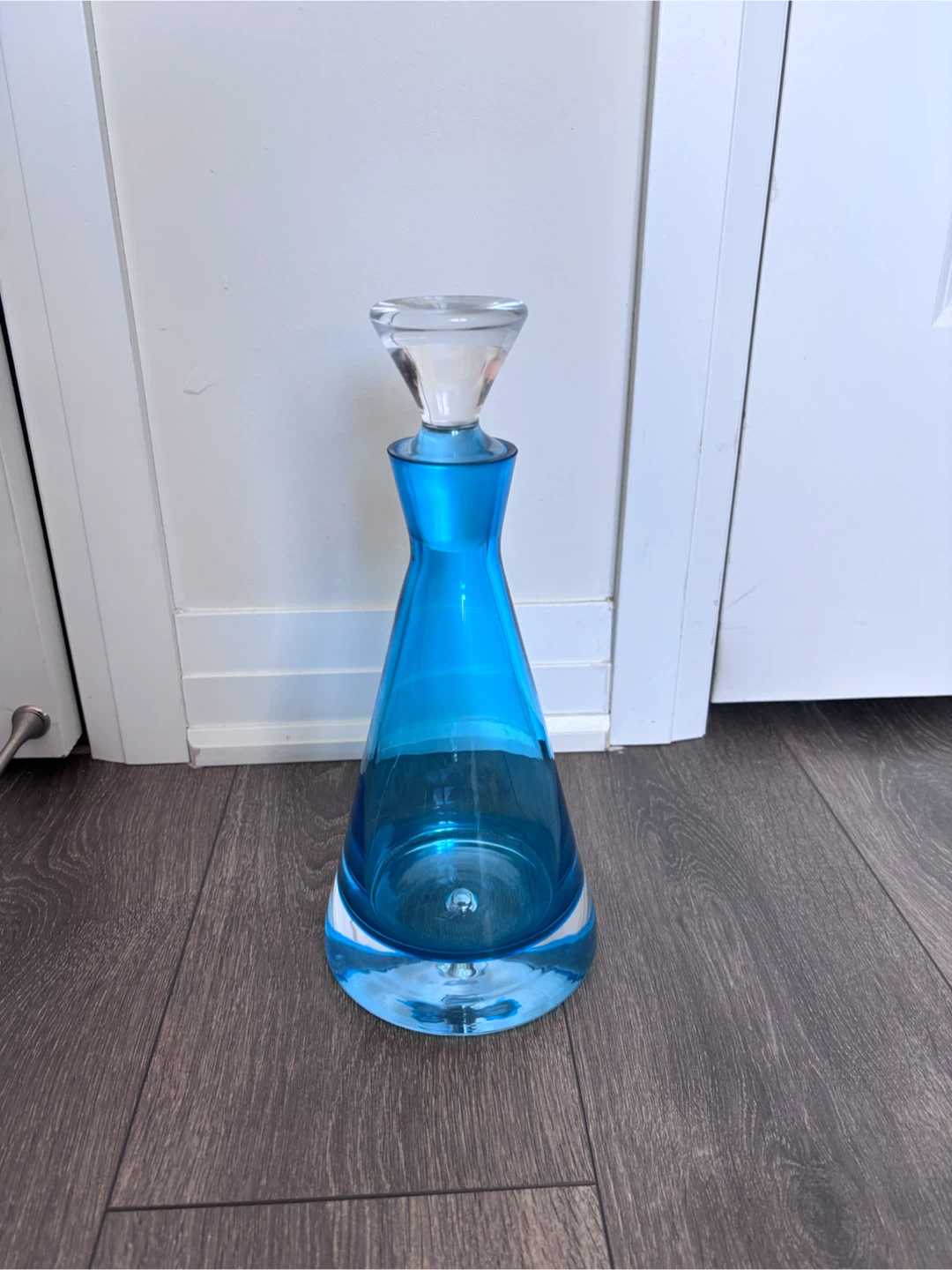 Blue Glass Decanter with Stopper