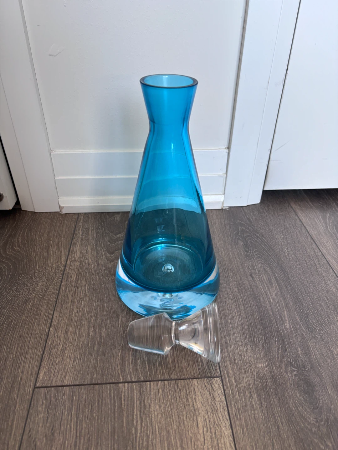Blue Glass Decanter with Stopper - photo 2