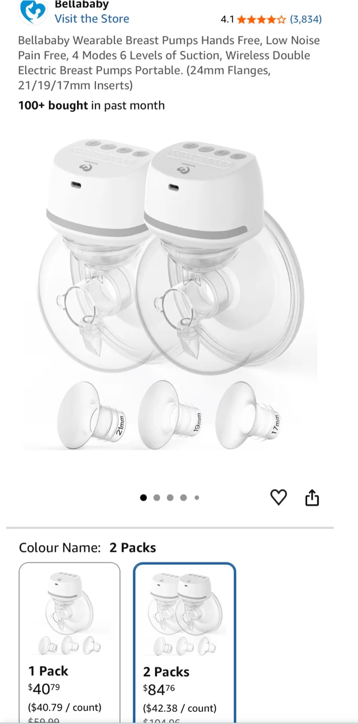 Open box, Bellababy Wearable Breast Pumps Hands Free,