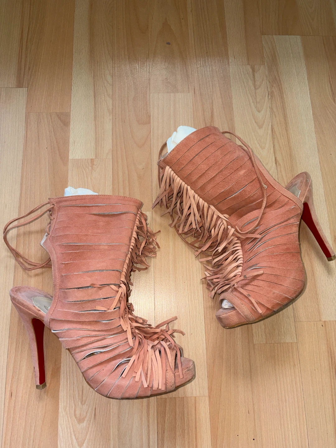 Christian Louboutin Suede Fringe Heels