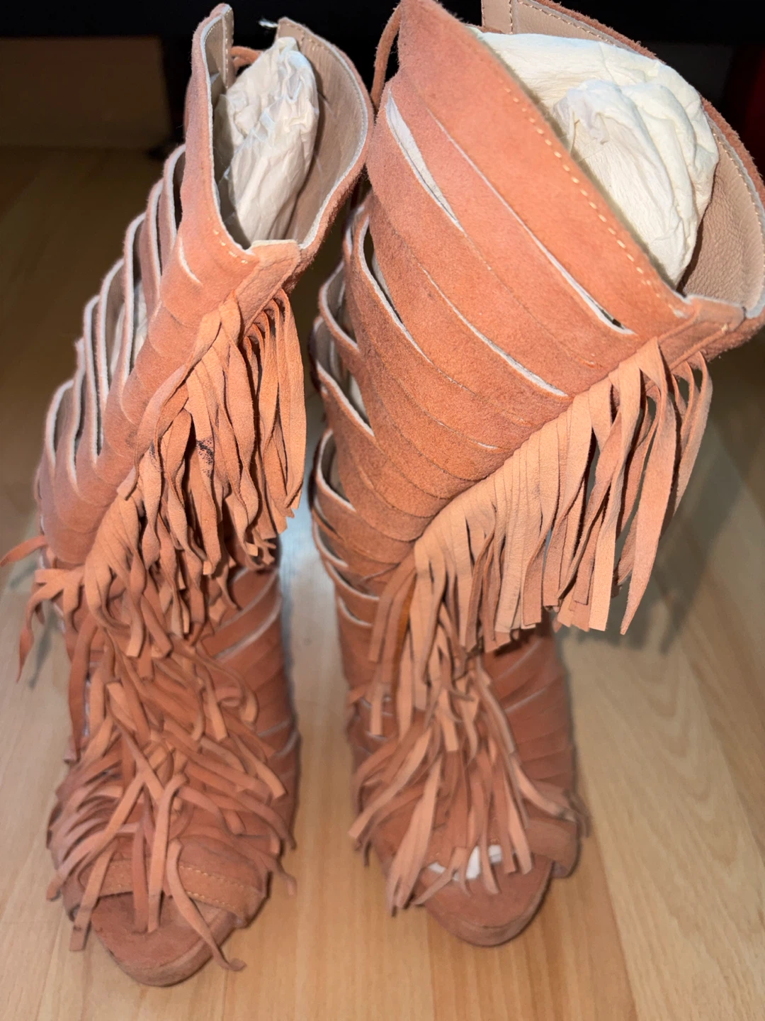 Christian Louboutin Suede Fringe Heels - photo 2