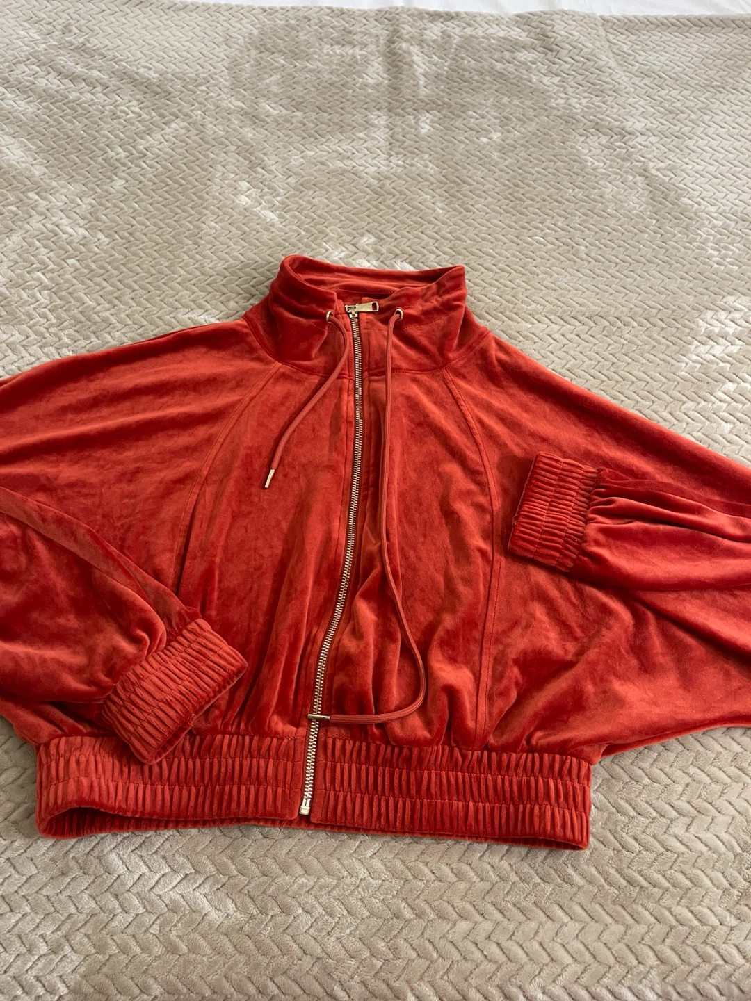 Lovepoem by Block Velour Track Jacket & Pants Set - Rust Orange