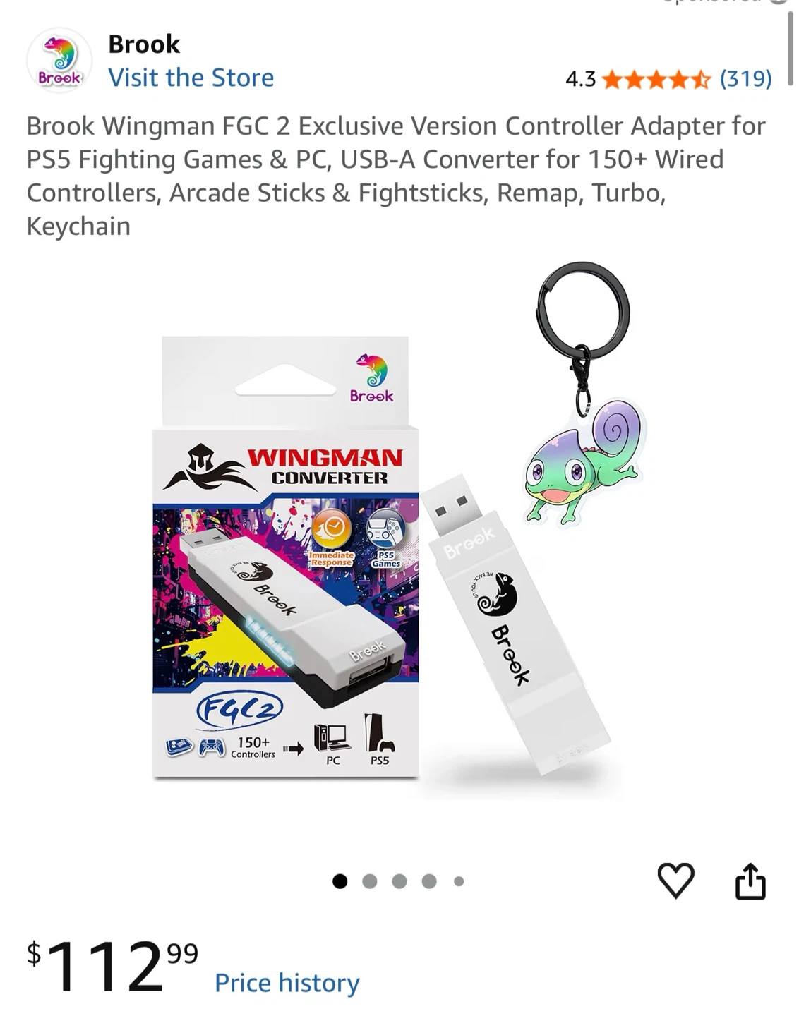 Brook Wingman FGC 2 Controller Adapter for PS5 & PC