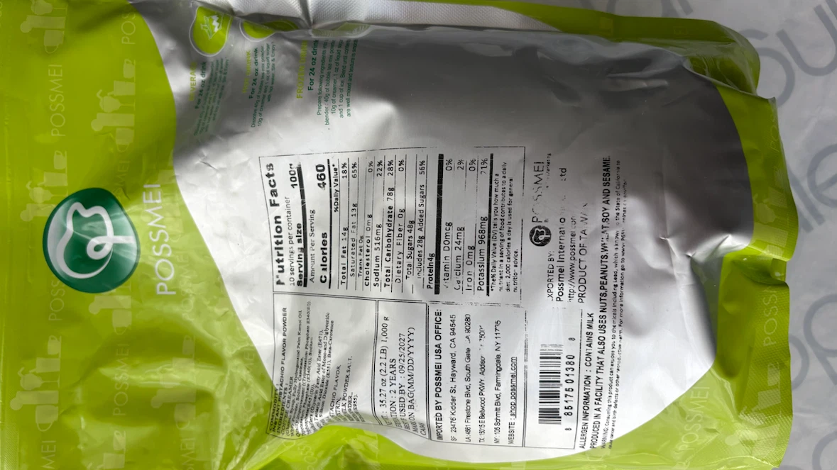 POSSMEI Bubble Tea Mix Pistachio Powder 1000g - photo 2