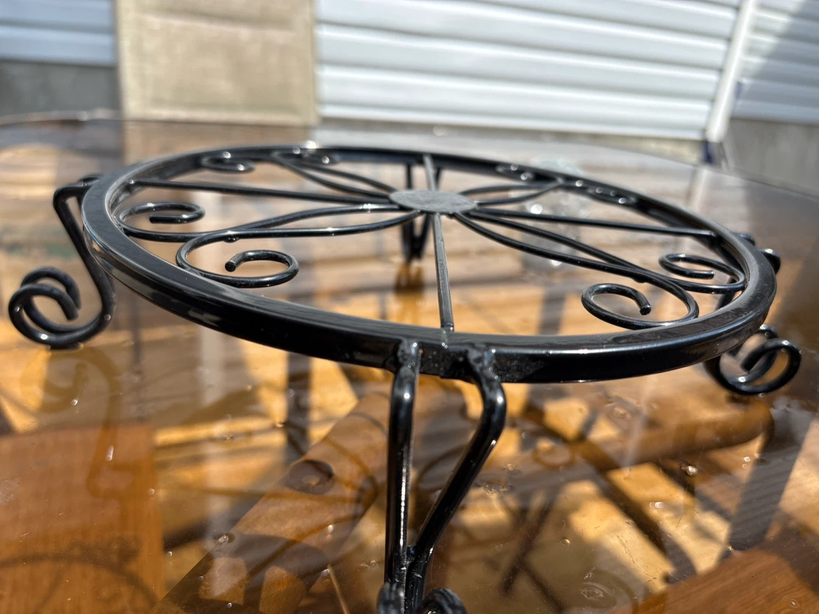 Black Metal Decorative Plant Stand - photo 2