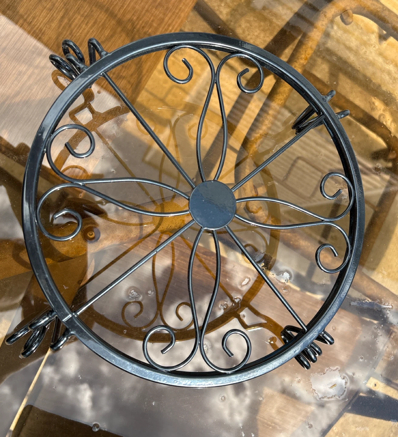 Black Metal Decorative Plant Stand