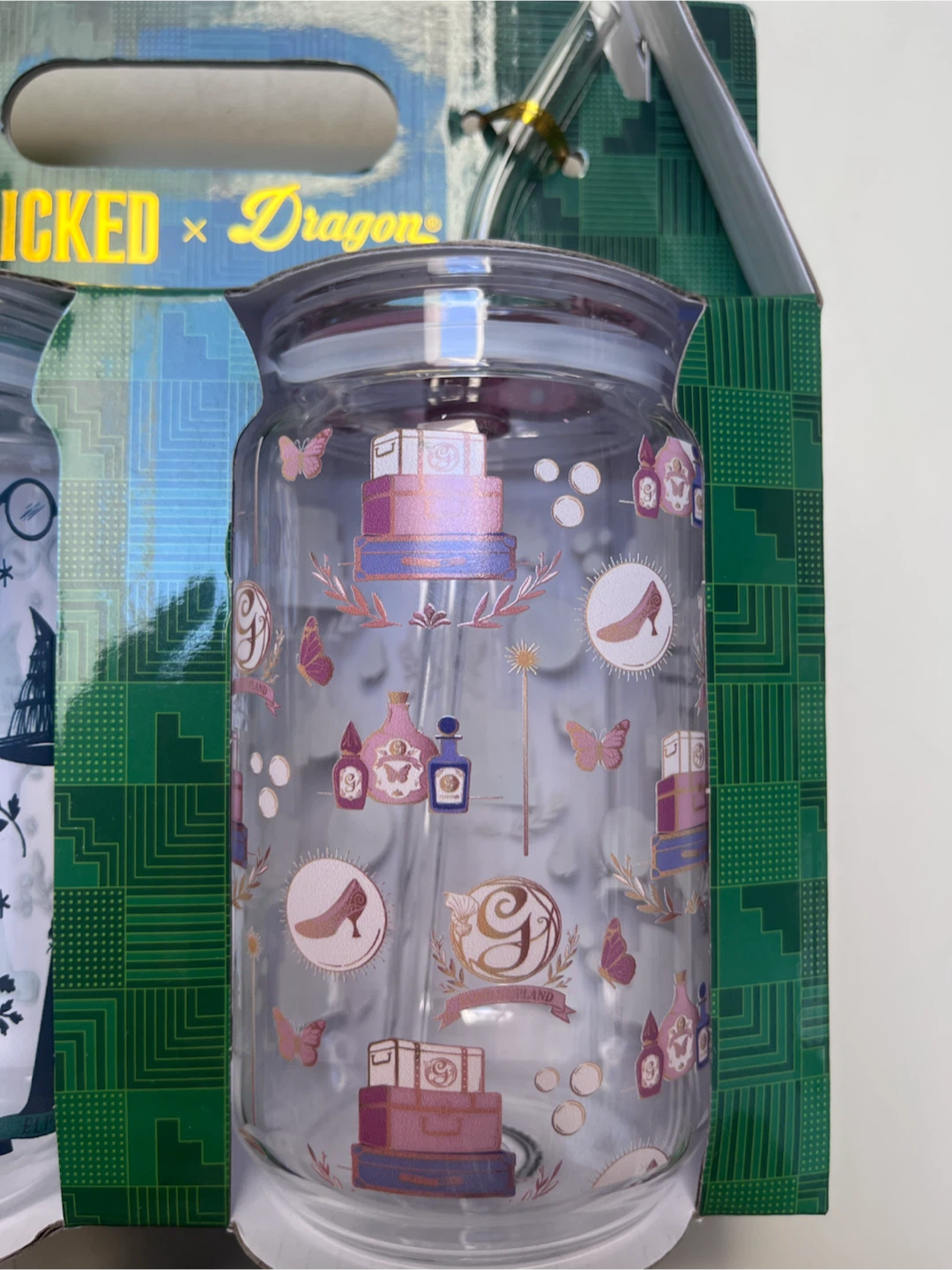 Brand new in box pair of Wicked tumblers with glass straws - photo 5