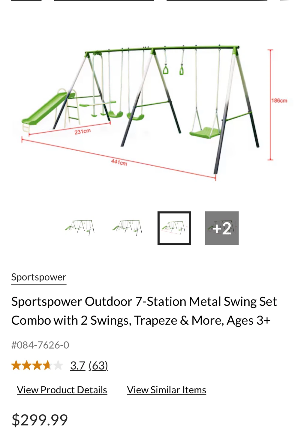 Sportspower Outdoor 7-station metal swing set - photo 2