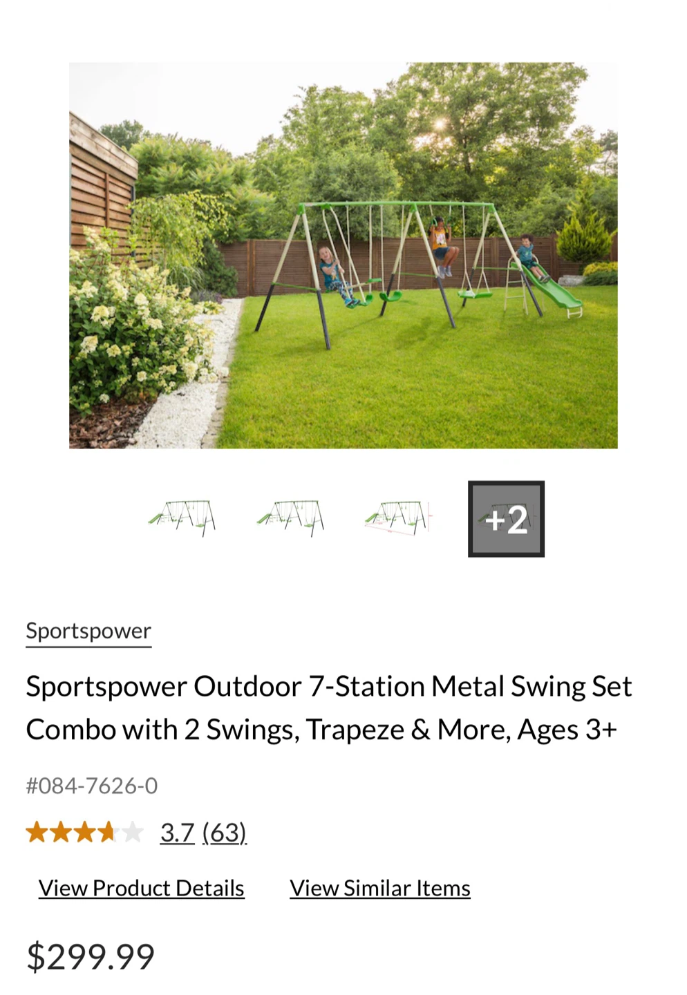 Sportspower Outdoor 7-station metal swing set