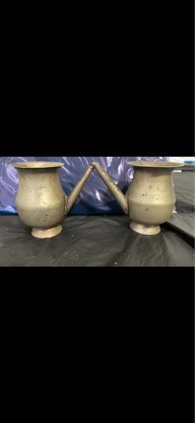 Vintage Brass Mortar and German silver tea pots  Pestle Set - photo 2