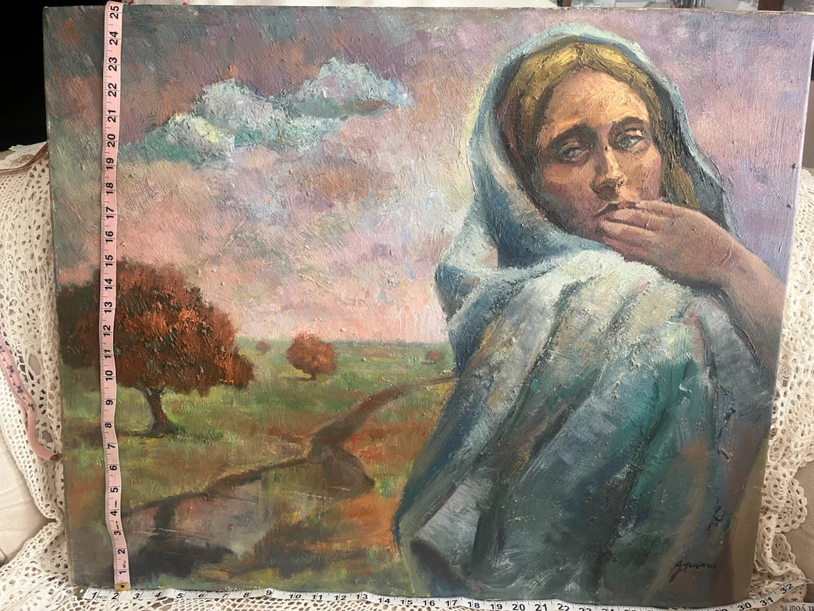 Oil Painting "Fleuve Béni" by Aquiano 30.5" x 25" - photo 3