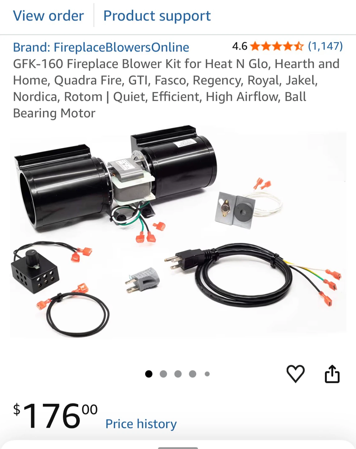 GFK-160 Fireplace Blower Kit