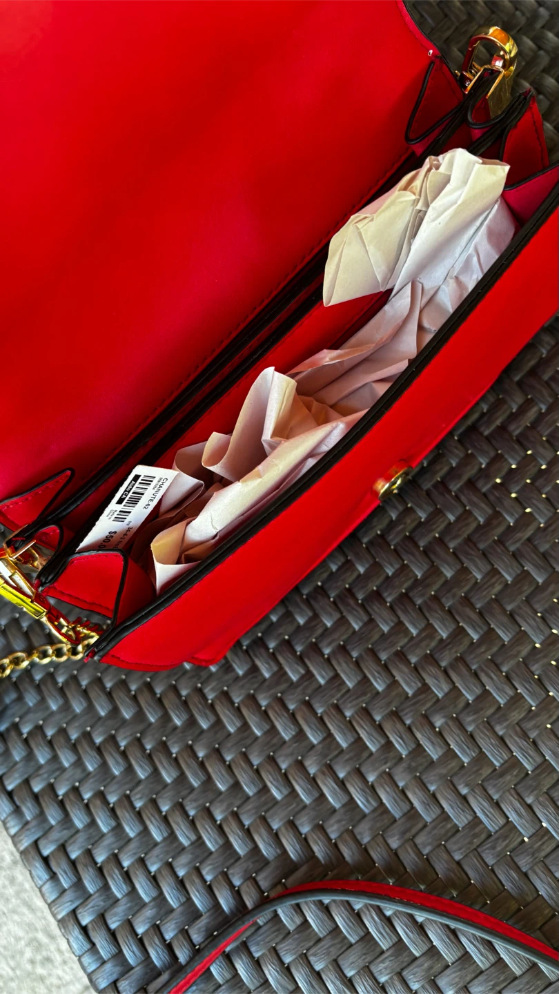 Red AMOUR Crossbody Bag with Scarf Detail - photo 3