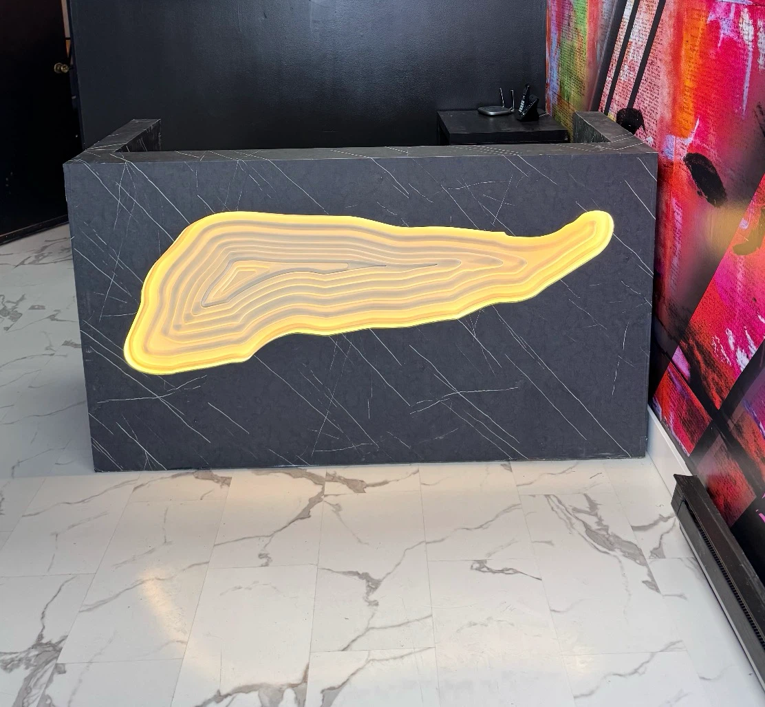 Custom Modern Reception Desk with LED Lighting