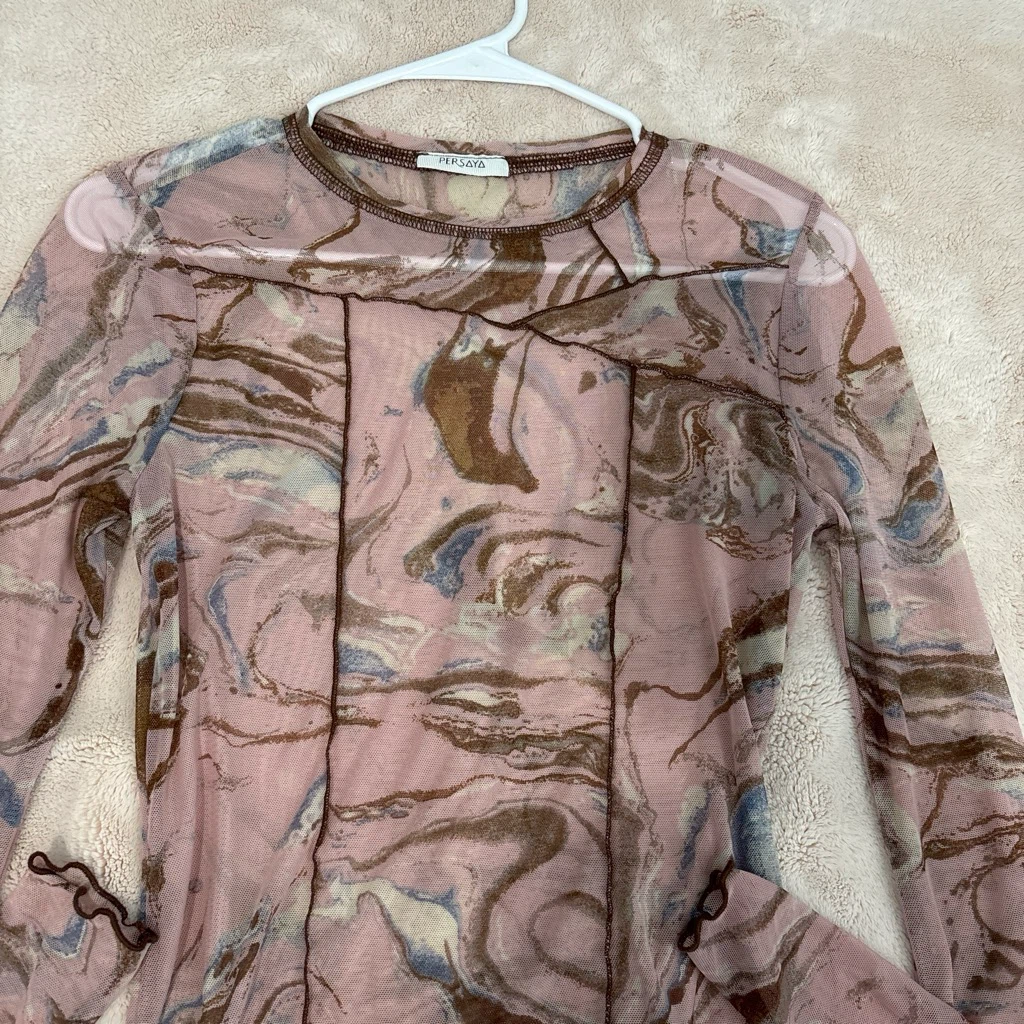 PERSAYA Mesh Long Sleeve Top - photo 2