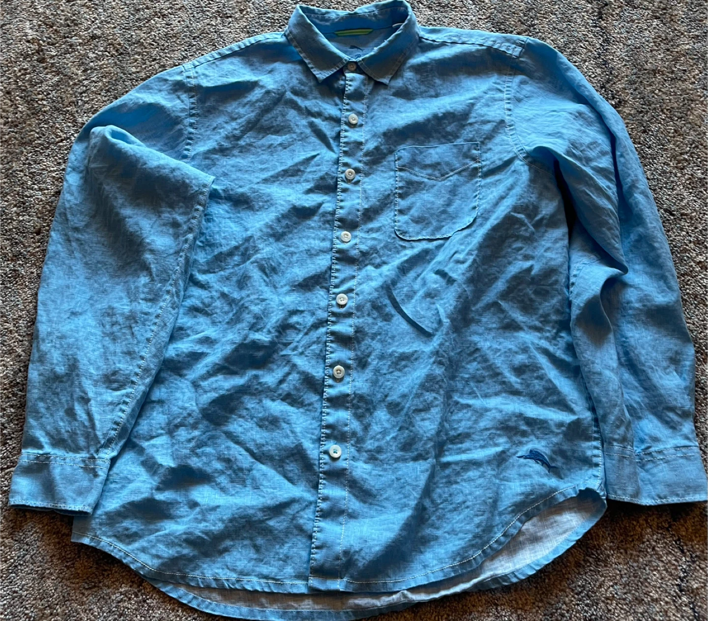 Tommy Bahama Men's Blue Linen Shirt