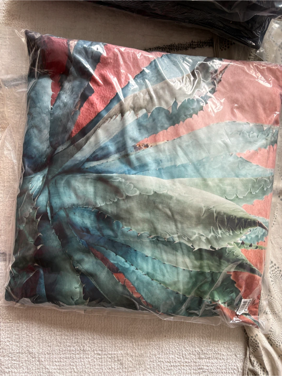 Throw Pillow with Agave Print