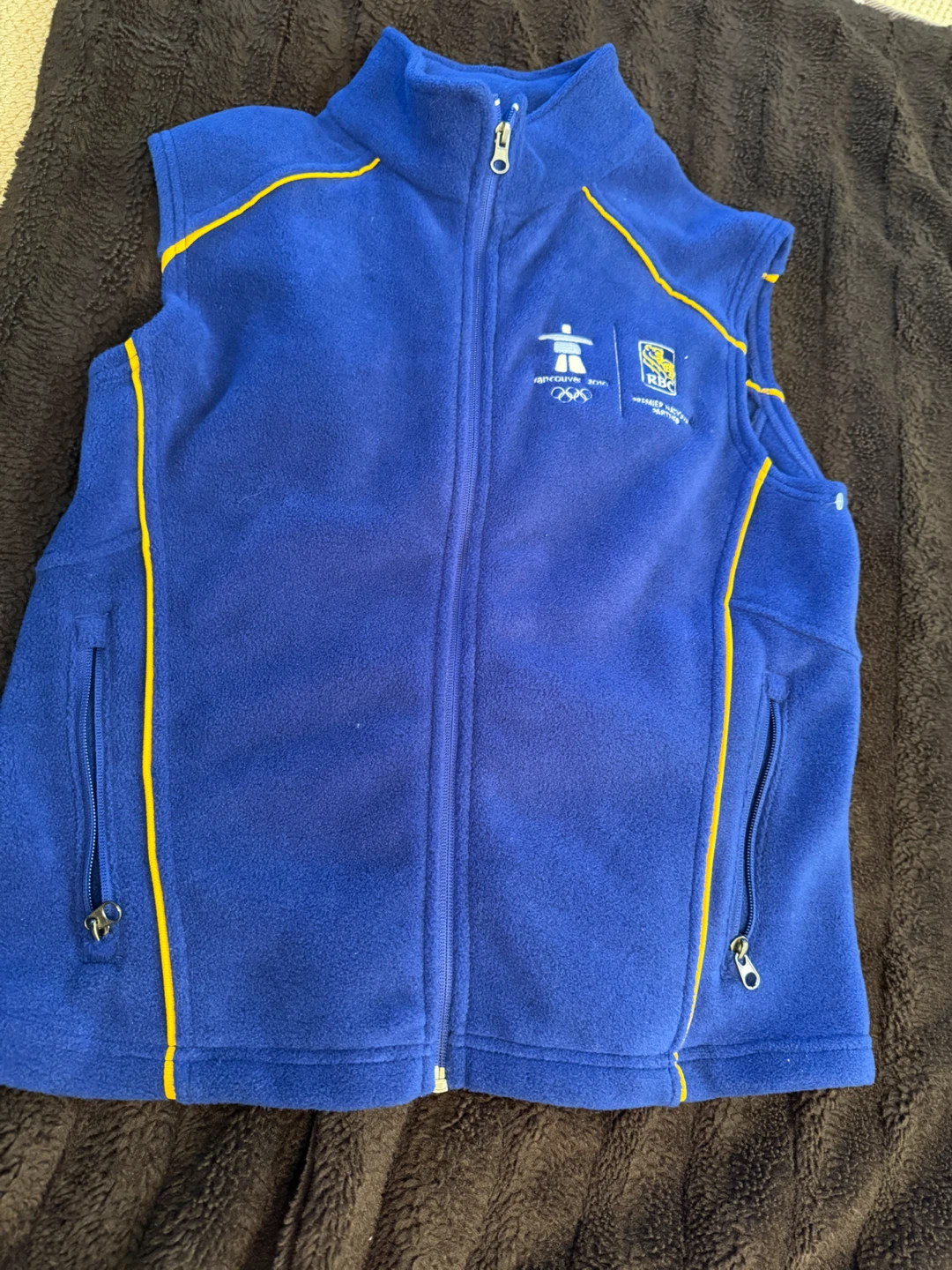 Blue Fleece Vest with Canadian Olympic Logo