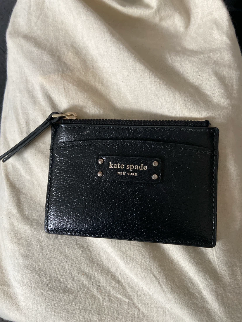 Kate Spade New York Black Leather Card Holder Wallet