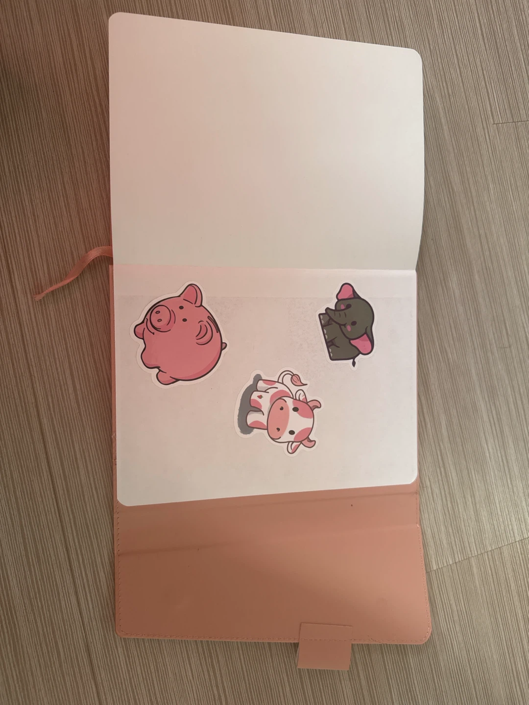 Pink Lined Notebook Journal with Cute Animal Stickers - photo 3