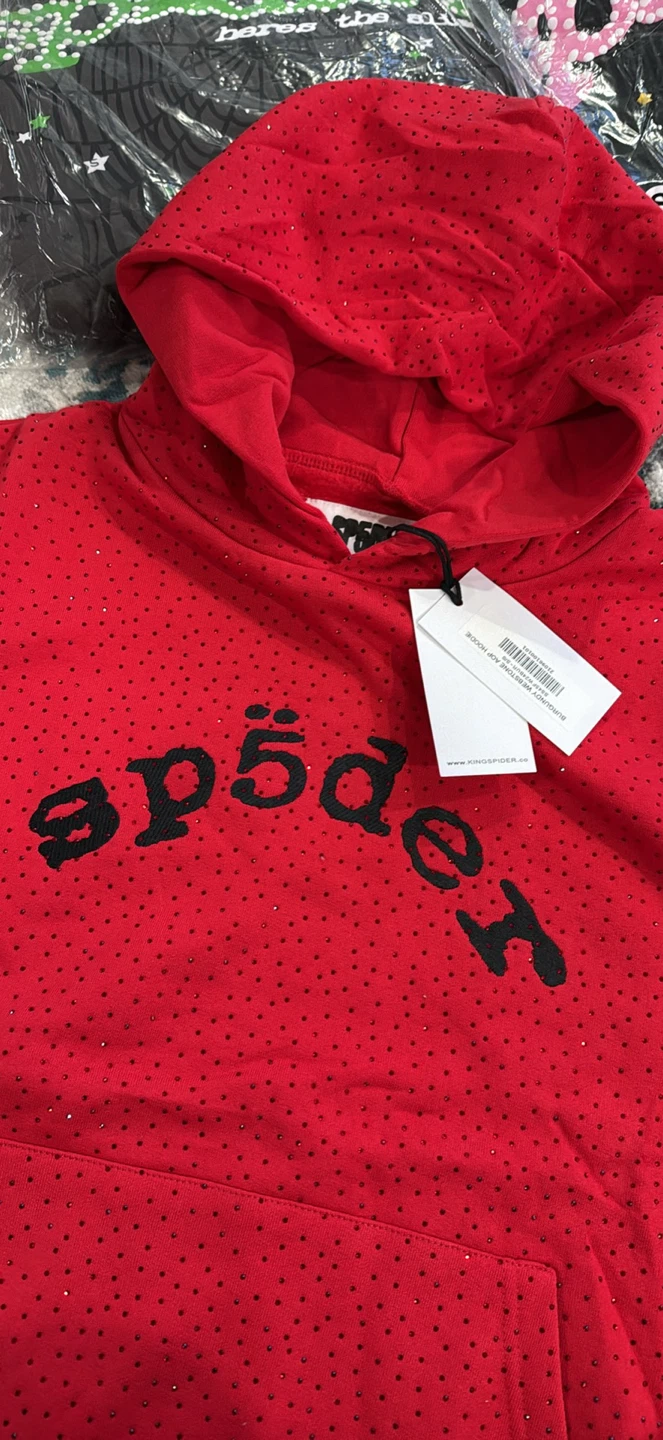 Sp5der Red Crystal Hoodie - photo 2