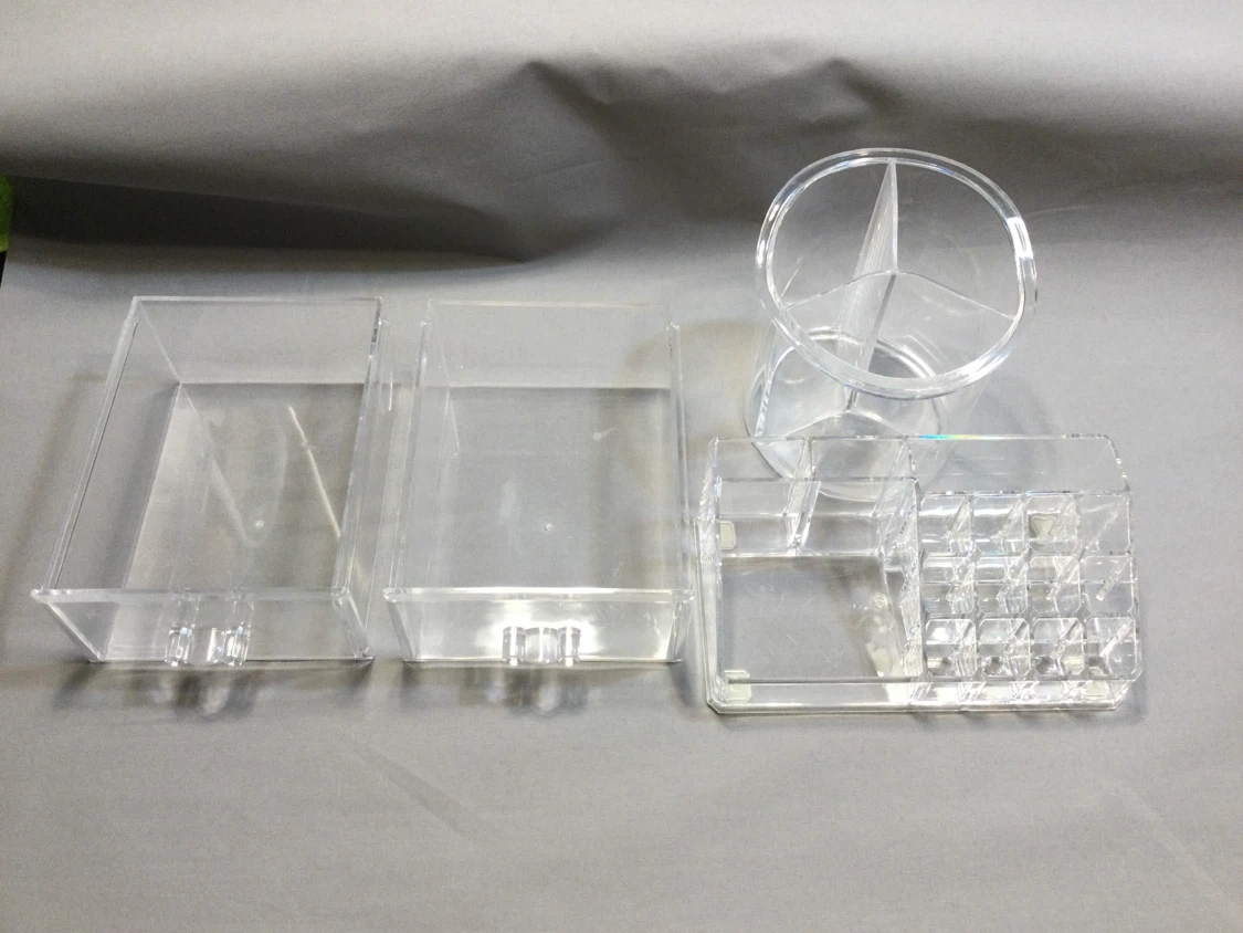Clear Acrylic Makeup and Desk Organizers,  Set of 4 - photo 3