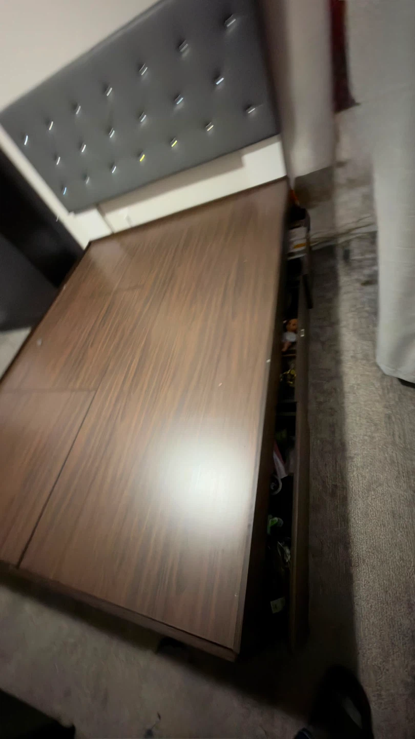 Wooden Platform Bed Frame with Headboard - photo 2