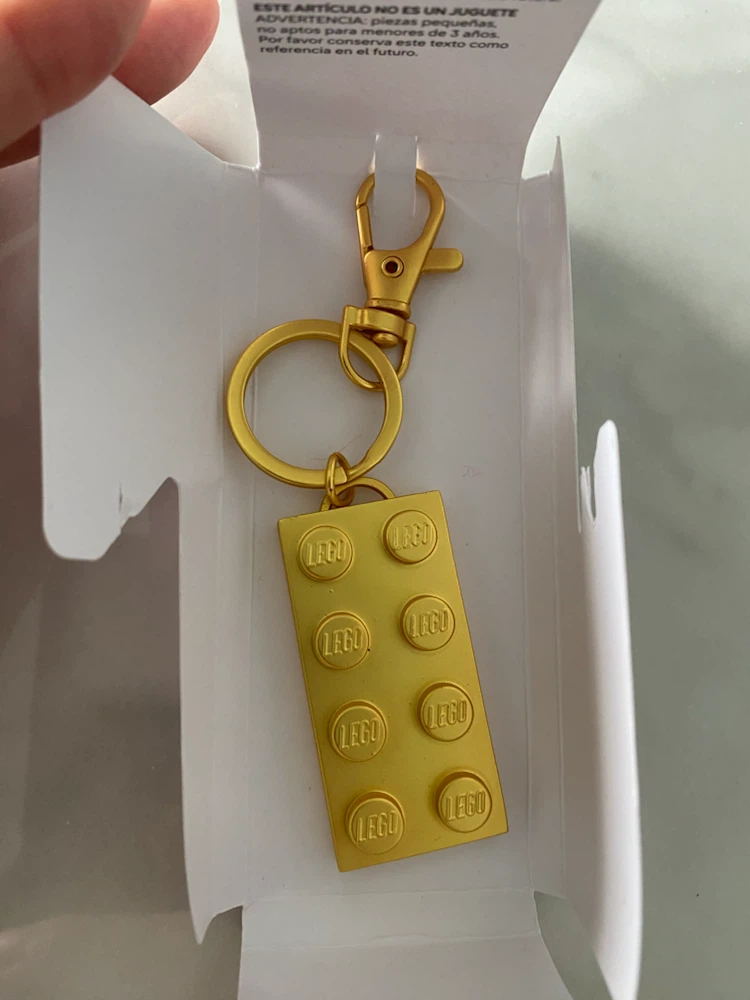 Gold Lego Brick Keychain