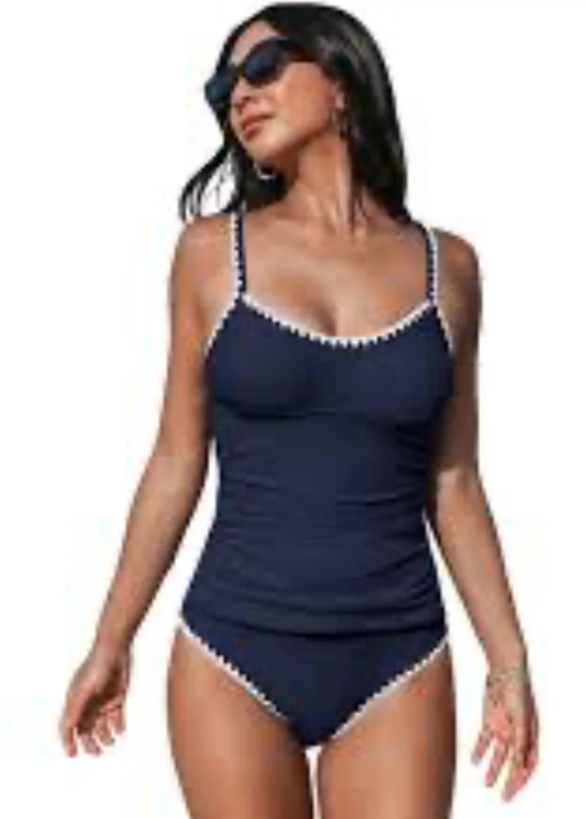 Navy Blue Tankini Swimsuit
