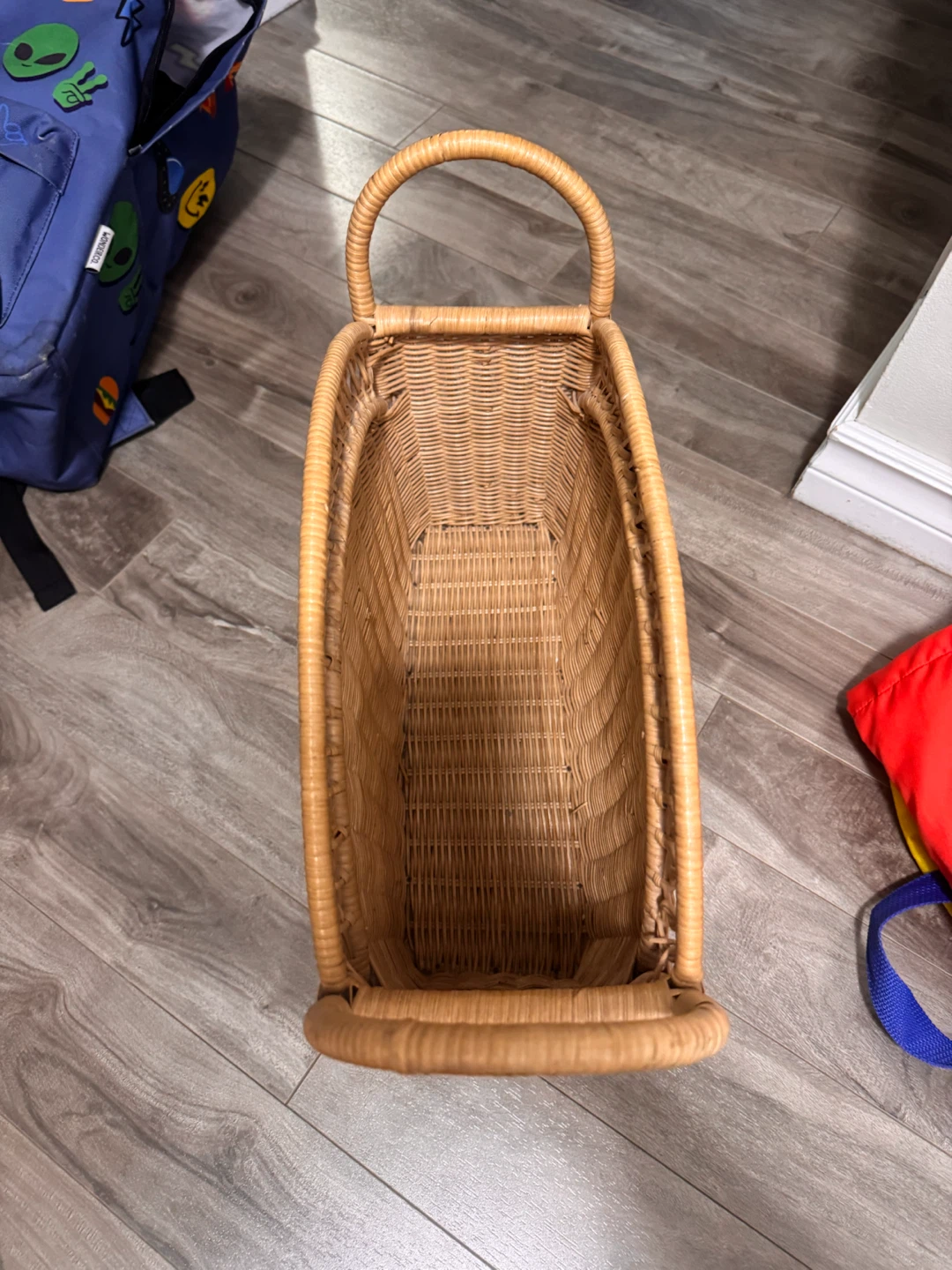 Wicker Magazine Holder Basket with Handles - photo 3