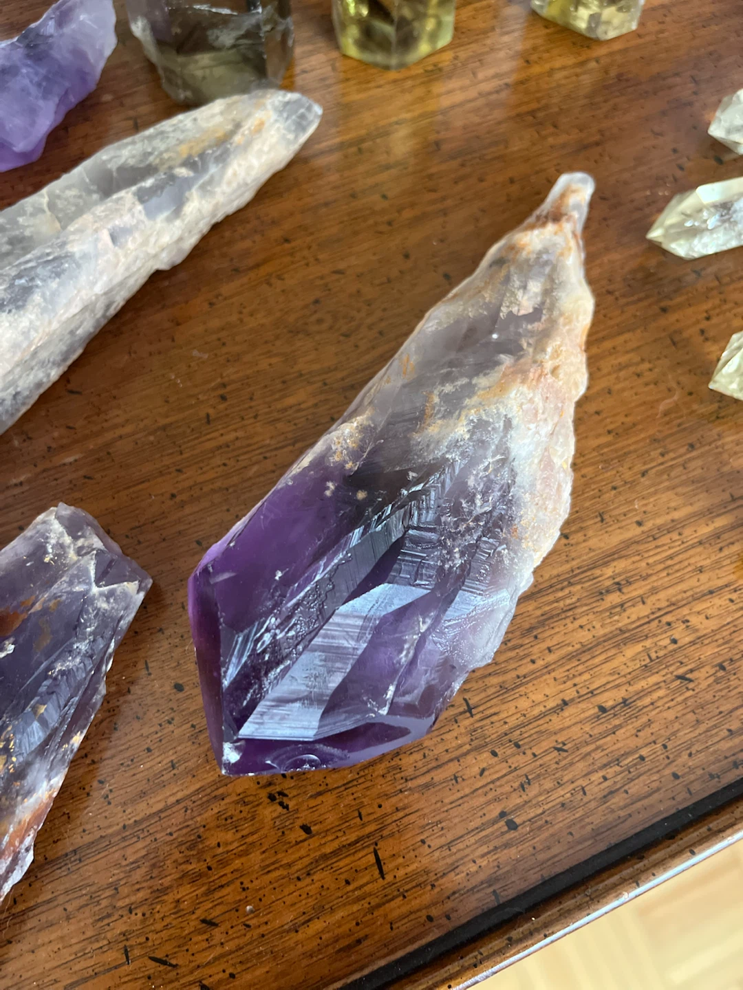 Natural Raw Amethyst Root, Deep Purple Point, 6” - photo 2